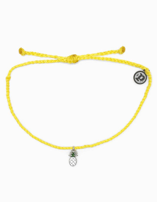 Pura Vida Yellow Pineapple Bracelet Silver Enamel Jewelry