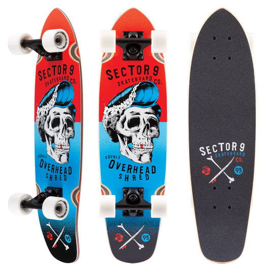 Sector 9 Hair Barrel Hopper COMPLETE Skateboard Longboard Complete Red blue