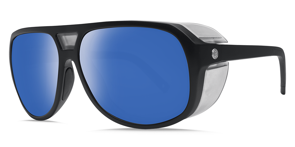 Electric Stacker Matte Black OHM+ Polarized Blue Sunglasses