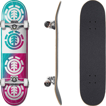 Element Quadrant Teal Pink Complete Skateboard 8" Complete Skateboard