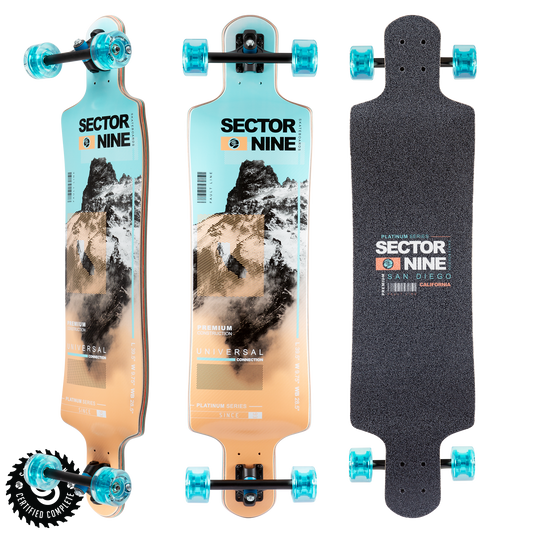 Sector 9 Elevation Fault Line Platinum Series Drop Deck Complete Skateboard Longboard Skateboard