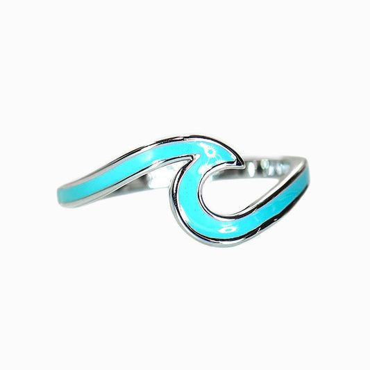 Pura Vida Enamel Silver Wave Ring - Silver Jewelry