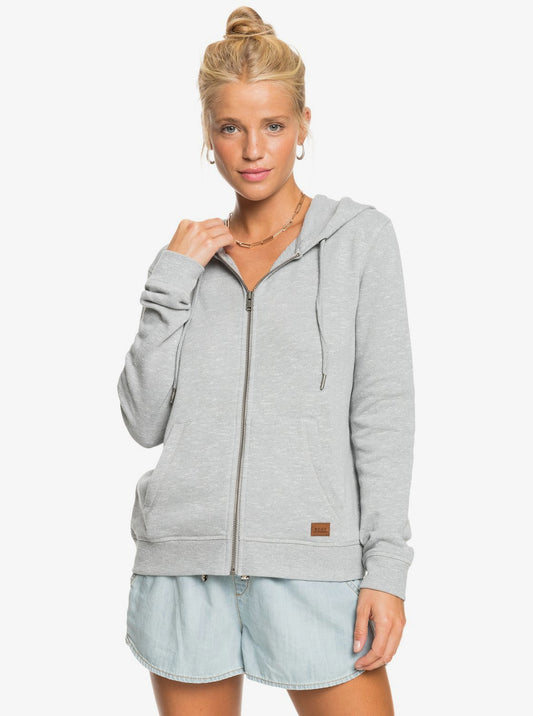 Roxy Perfect Wave Zip Hoodie - Heather Grey womens hoodie