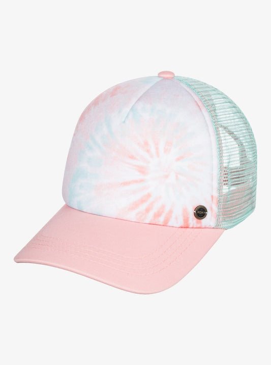 Roxy Beautiful Morning Trucker Hat - PEACH AMBER NAUTILUS TIE DYE S Hats