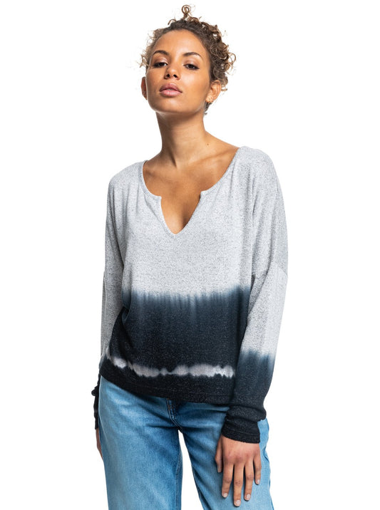 Roxy Staying True Crew Long sleeve Dip Dye Top womens hoodie