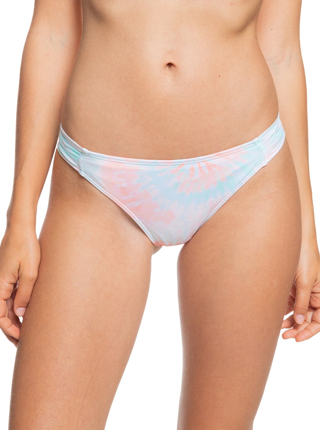 Roxy Nautilus Cheeky Bikini Bottoms - Peach Amber Nautilus Tie Dye womens swimwear