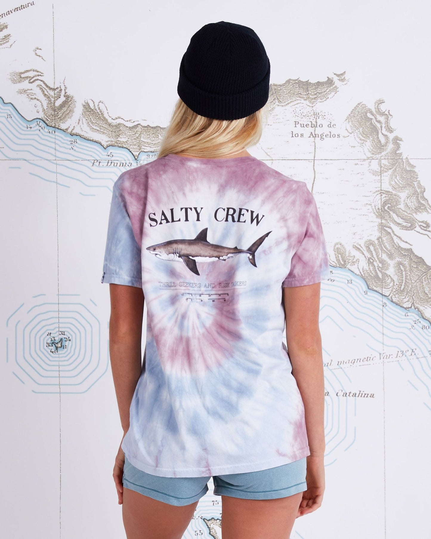 Salty Crew Bruce Faded Plum Tie Dye Women's T Shirt - Faded Plum Womens T Shirt