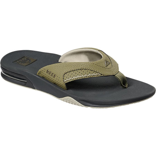 Reef Mens Fanning Deep Olive Sandal 2026 with bottle opener Mens Footwear