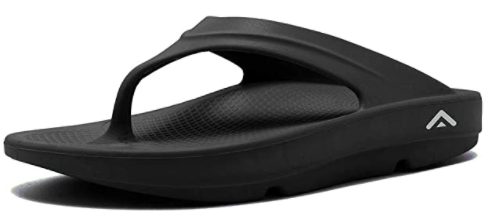 FANTURE Men & Women's Flip Flops Thong Foot Pain Relief Arch Support Sandals Recovery Ultra Soft Slippers Black Mens Footwear