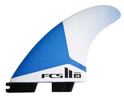 FCS II JS PC MEDIUM TRI FIN SET BLUE WHITE Fins