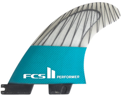FCS II Performer PC Carbon Tri Fins - Teal Fins
