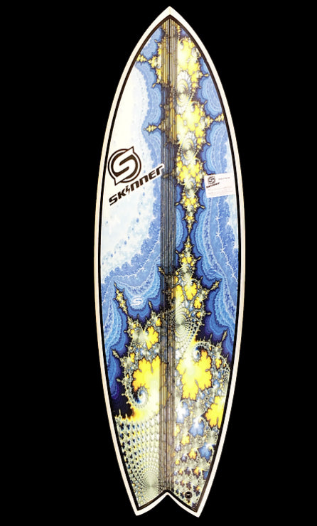SOLD Skinner 5'7 x 20.75" x 2 7/16" 30.6 Liters Twin Fin + Swallow Tail EPS Epoxy Surfboard with Digital Print Surfboard