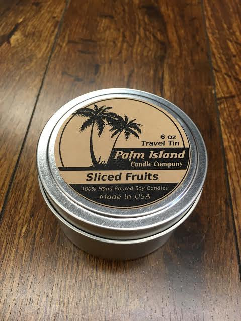 Palm Island Candle Co. 6 oz Tin - Sliced Fruits Candle