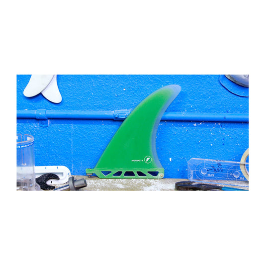 Futures Machado Fiberglass Single 7.5" Fin - Green Clear Longboard / SUP Fins