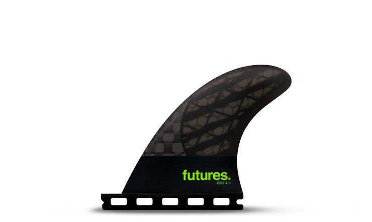 Futures QD2 4.0 80/20 HC Quad Rear Pair - Smoke/ Light Green Fins