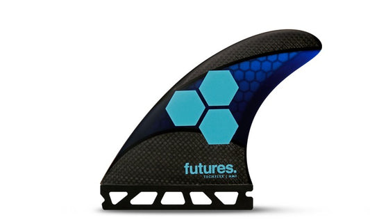 Futures AM1 Techflex Thruster Fins Medium - Blue/ Cyan Fins