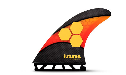 Futures AM2 Techflex Thruster Fins - Orange/ Red Fins