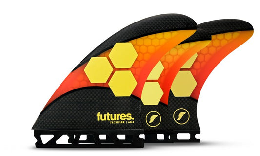 Futures AM2 Techflex 5-Fin Setup - Orange/ Red Fins