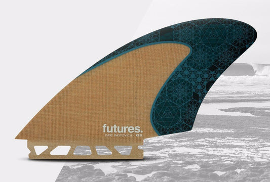 Futures VF Rasta HC Keel Surfboard Fins Twin Fin Set - Jute / Teal Fins
