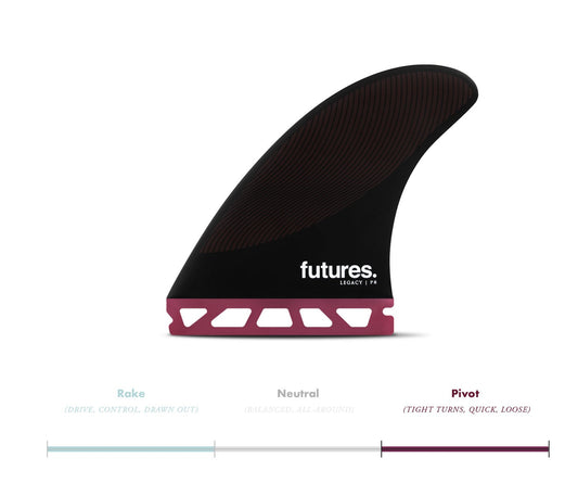 Futures Legacy Series P8 Pivot Surfboard Fins Large - Burgundy Fins