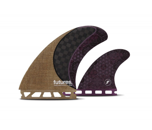 Futures Rasta Twin + 1 Fins - Jute/ Carbon/ Purple Fins