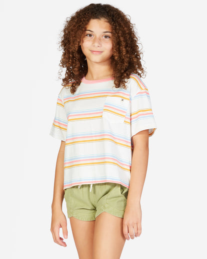 Billabong Mad For You Girls Shorts - Light Chambray / Avocado Youth Girls Avocado