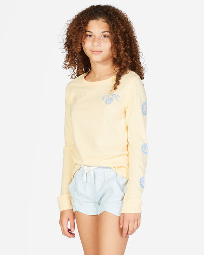 Billabong Mad For You Girls Shorts - Light Chambray / Avocado Youth Girls Light Chambray