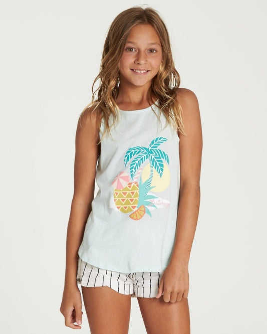 Billabong Girls Vacation Pineapple Tank Top - Sea Spray Youth Tank