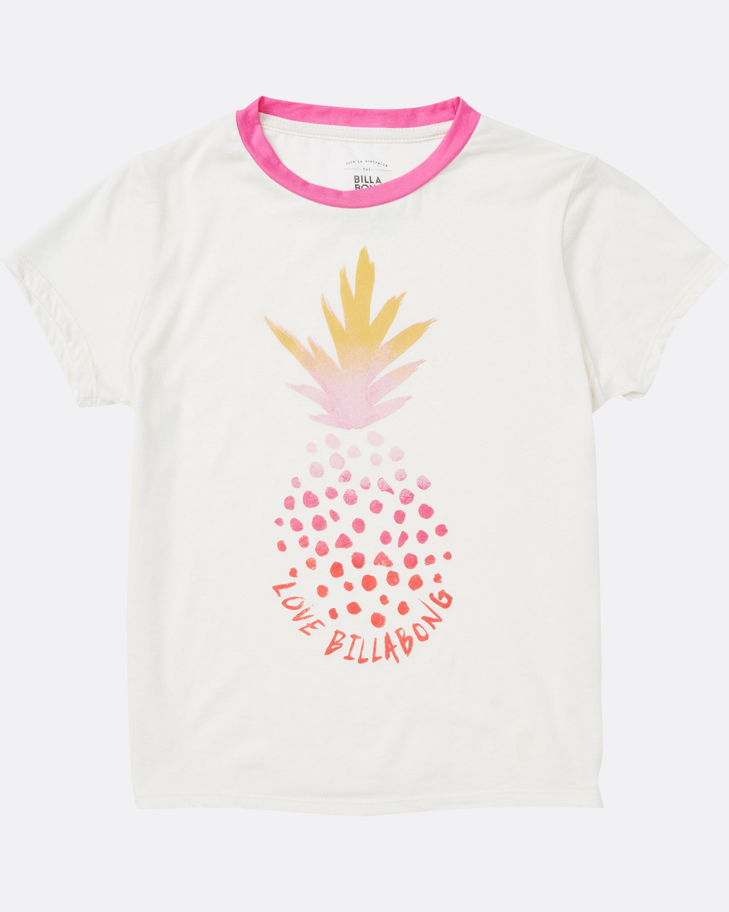 Billabong Girls Rainbow Pineapple Tee Rebel Pink girls top