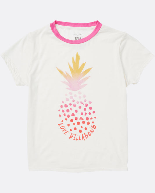 Billabong Girls Rainbow Pineapple Tee Rebel Pink girls top