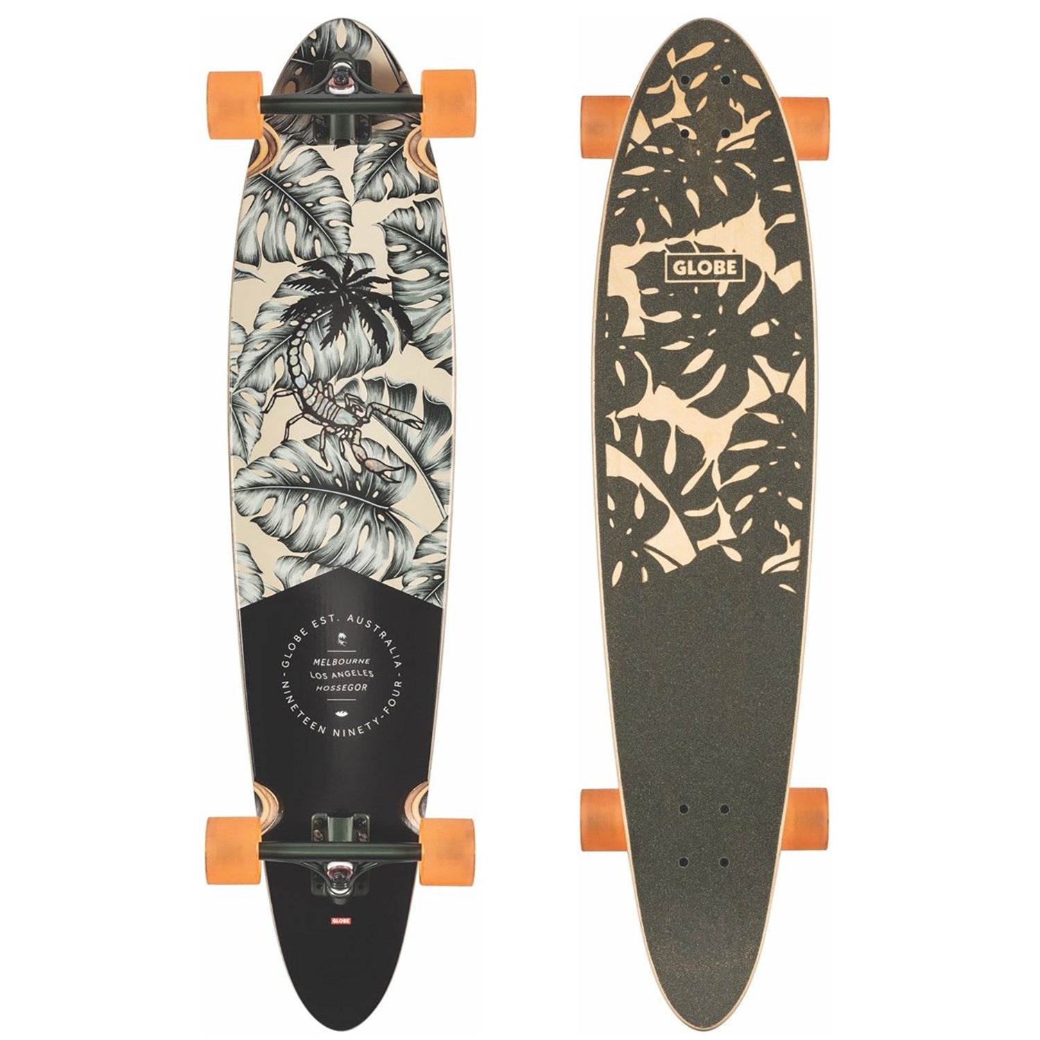 Globe Pinner Classic Longboard Complete 40 inch - Hurricane Leaves Complete Skateboard