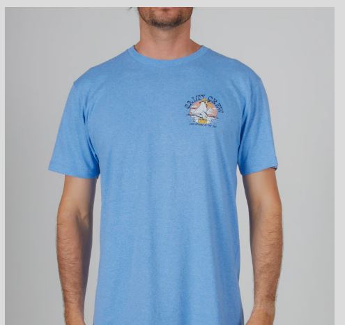 Salty Crew Gone Fishing standard SS Mens T Shirt - Blue Heather Mens T Shirt