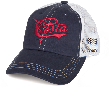 Costa Retro Trucker Hat Navy Red Hat Mens Hat