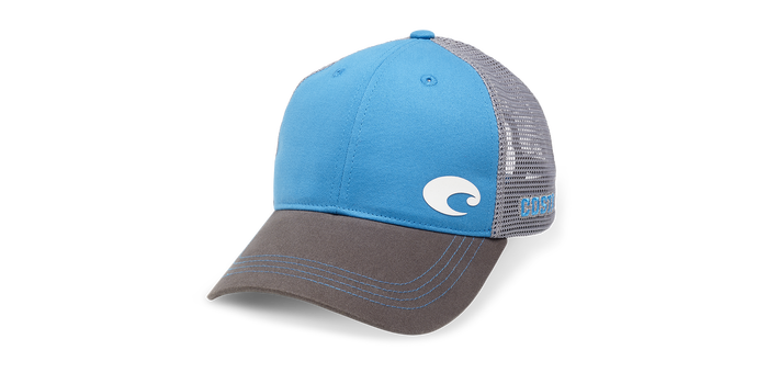 Costa 2018 Offset Logo HD Trucker Hat - Blue - Graphite Mens Hat