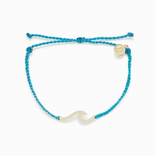 Pura Vida Hammered Wave Bracelet - Gold Pacific Blue Jewelry