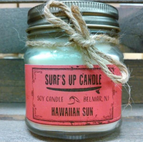 Surfs Up Candle 4oz Mason Jar Soy Candle - Hawaiian Sun Candle