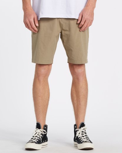 Billabong Surftrek Heather Performance Walkshort - Khaki Heather Mens Shorts