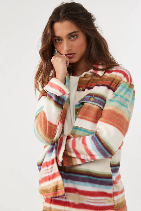 Oneill Collins Solid Shirt Jacket Super Fleece Women's - Multi Colored womens sweater