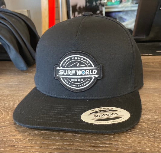 Surf World Double Boards Flatbill Hat - Black Mens Hat
