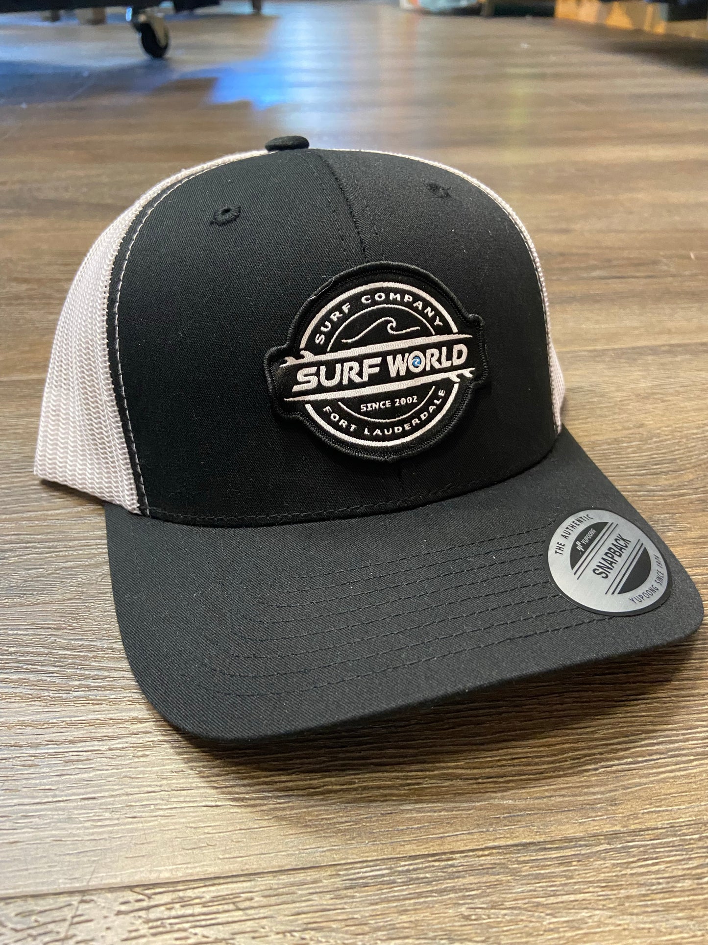 Surf World Double Boards Trucker Hat Mens Hat Black White