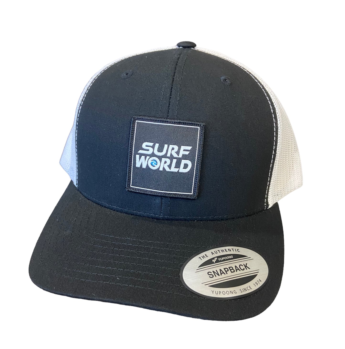 Surf World Boxy Logo 2023 Trucker Hat - Black Mens Hat Bl;ack White Trucker