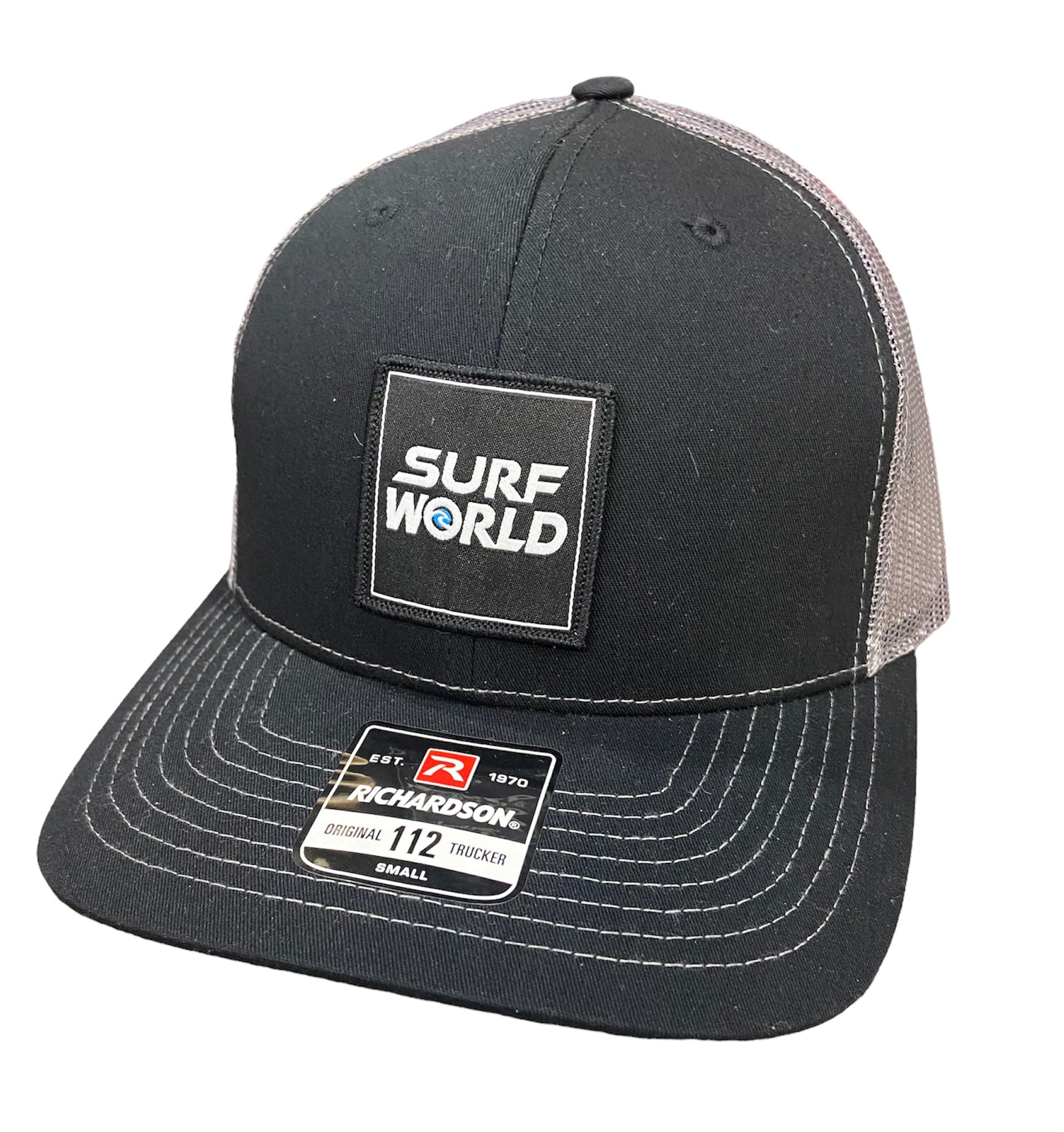 Surf World Boxy Logo 2023 Trucker Hat - Black Mens Hat 112 Small Black Grey