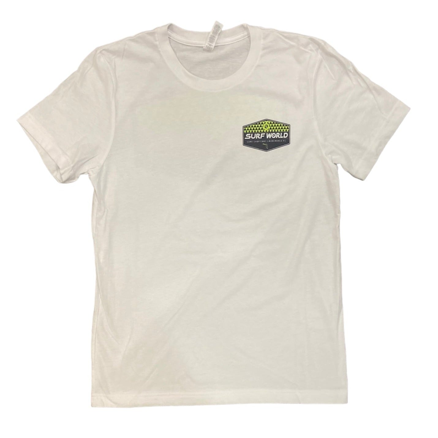 Surf World Triangles Tee Florida - White / Key Lime Mens T Shirt