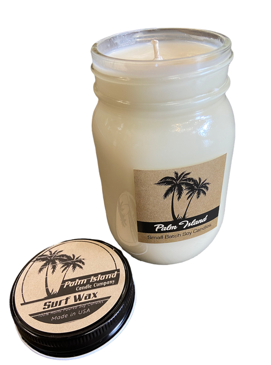 Palm Island Candle Co. 16oz Mason Jar Candle - Surf Wax Scented Candle