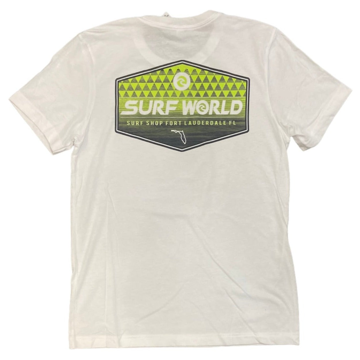 Surf World Triangles Tee Florida - White / Key Lime Mens T Shirt