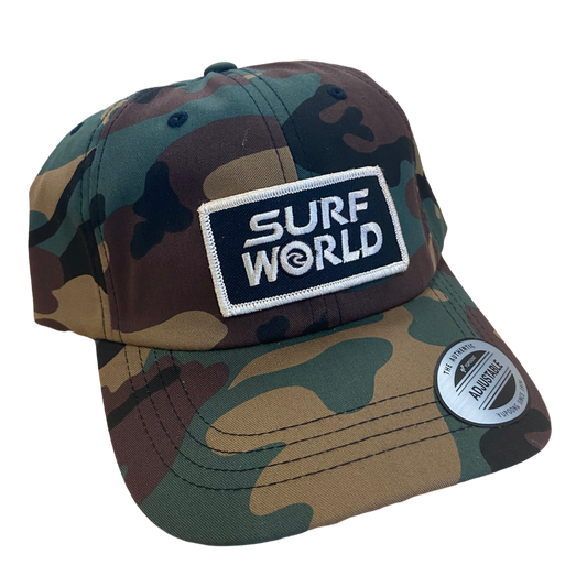 Surf World Logo Patch Trucker Hat - Black Grey - 2 Tone Blue - Navy Grey - Camo Dad Mens Hat