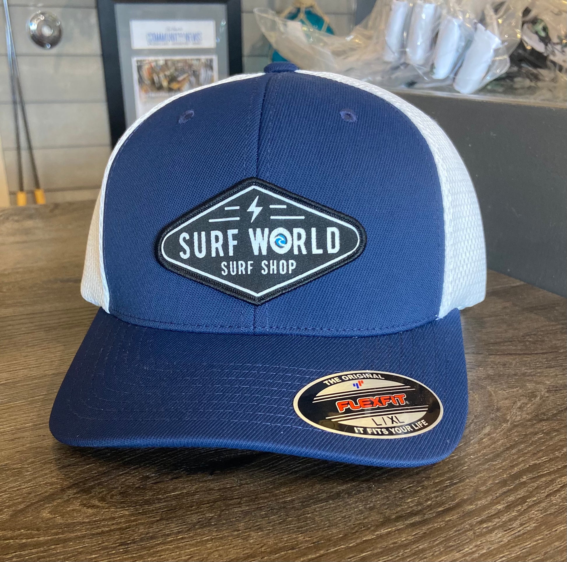 Surf World Boltz Flexfit Airmesh Trucker Hat Mens Hat