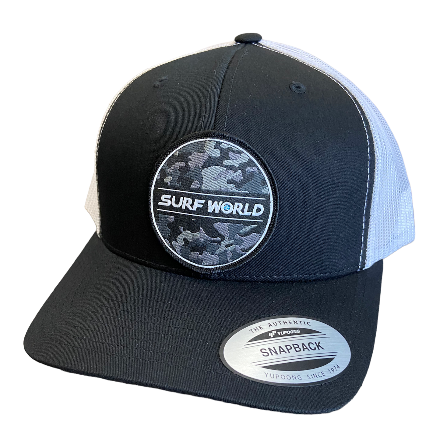 Surf World Black Camo Circle Hat - Black Mens Hat Black White Trucker