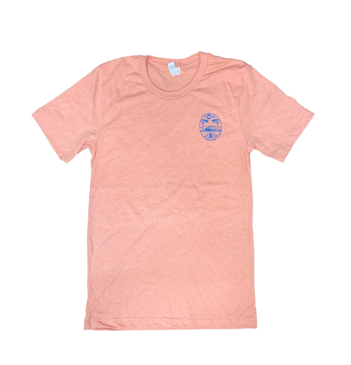 Surfworld Double Palms Left Premium Tee Shirt - Heather Peach Mens T Shirt