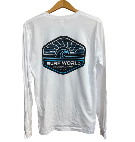 Surf World Wave Rays Long Sleeve Tee - White Mens Longsleeve Tee